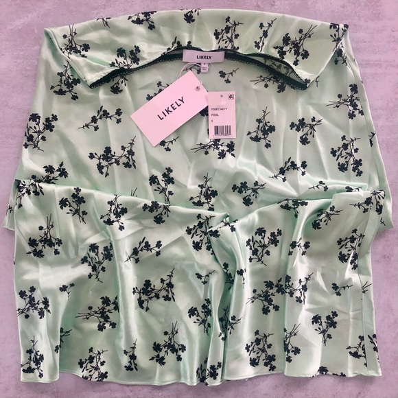 LIKELY Mona Floral Print Ruched Crop Top & Cruz Skirt 2pc Matching Set 6, NWT - Picture 11 of 11